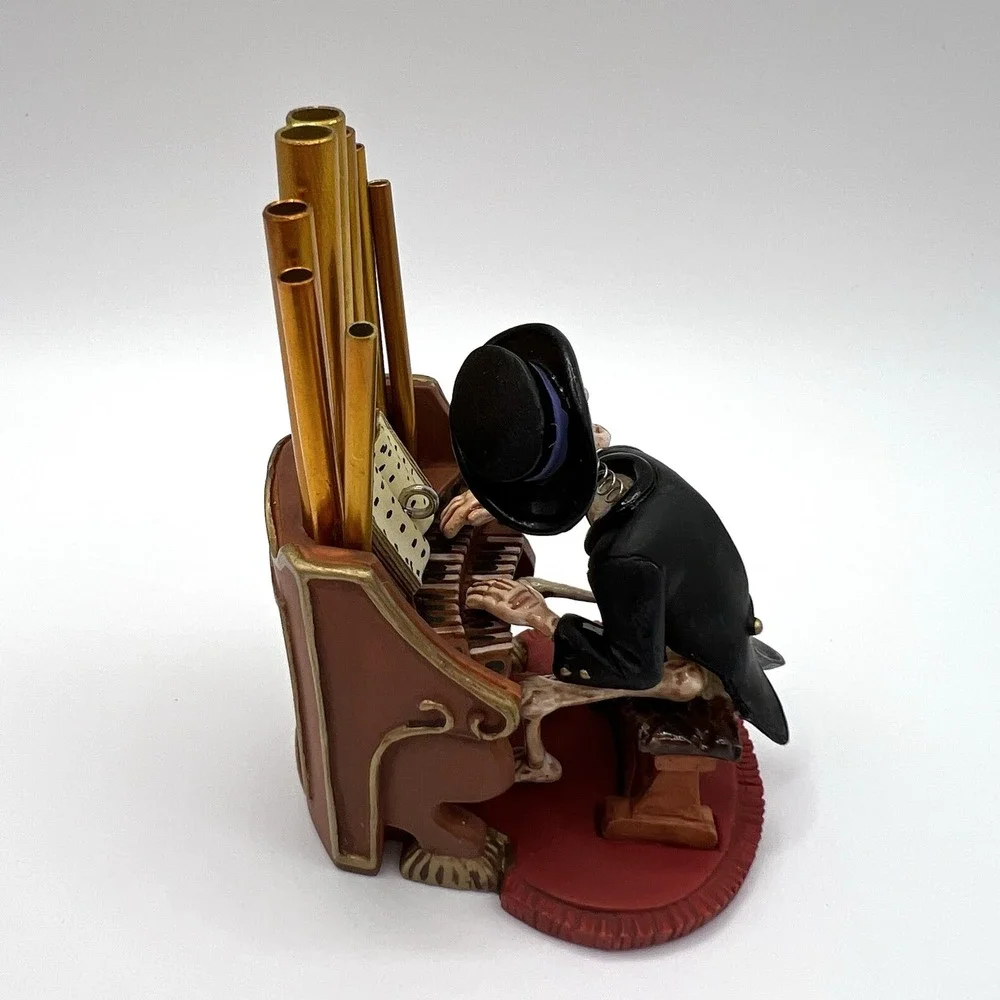 Hallmark Halloween Skeleton Ornament Old Ned, The Musician 2004 Bobble Head